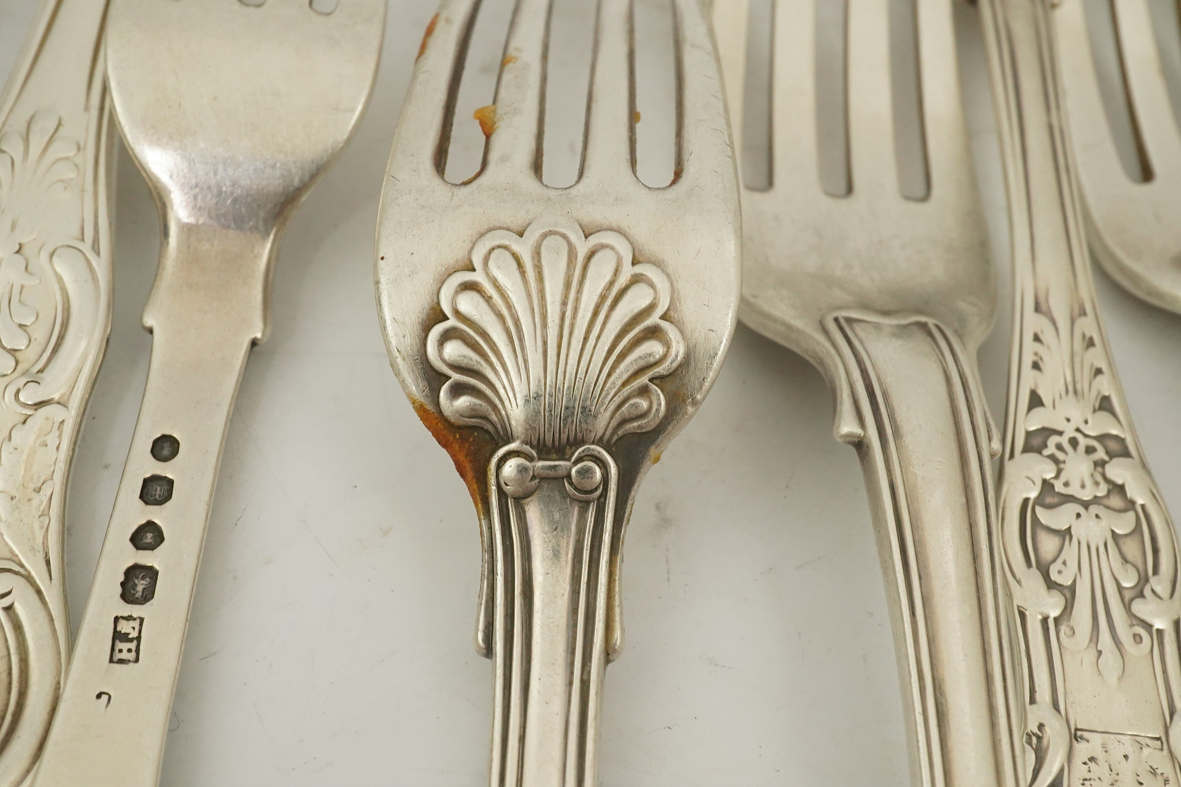 Twenty items of 19th century silver flatware, various patterns, dates and makers